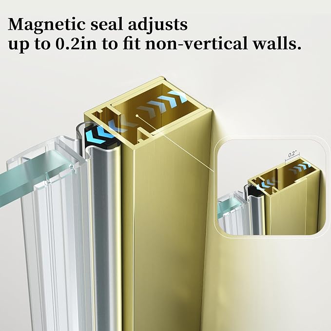Frameless Hinged Shower Door, Single Swing Shower Panel - Image 5