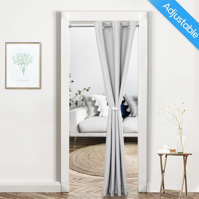 Tension Curtain Rod Silver Tension Rod 2pcs Spring Curtain Rod Non Slip Tension - Image 2