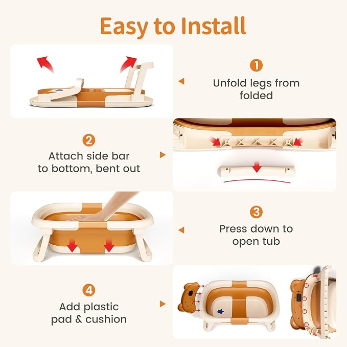 Collapsible Baby Bathtub for Newborn to Toddler - Image 6