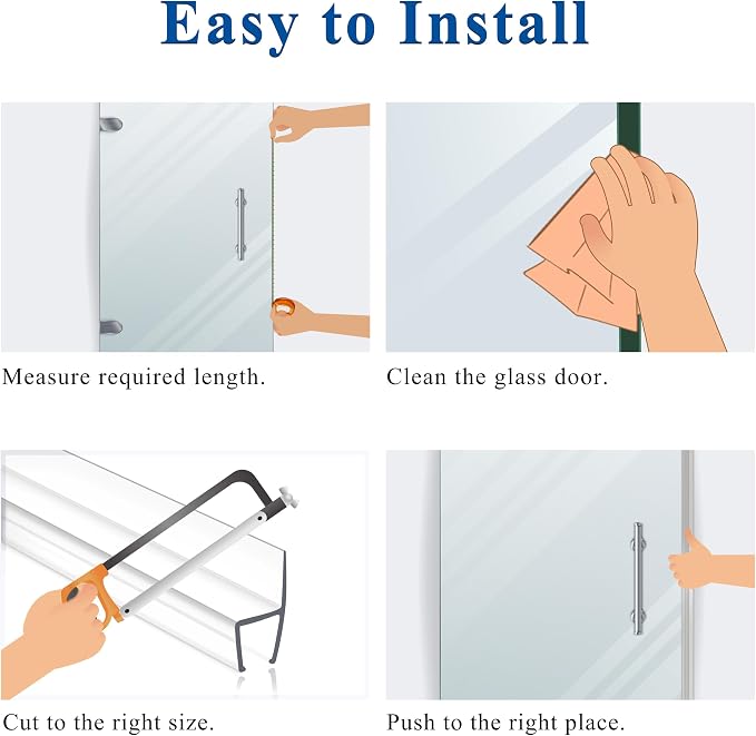 Frameless Shower Door Seal Set, 4 Pack x 39" HDM Glass Shower Door Bottom Seal - Image 7