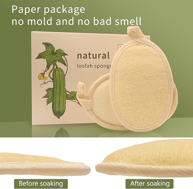 Natural Loofah Exfoliating Body Scrubber, Made from Organic Bath Luffa - Image 5
