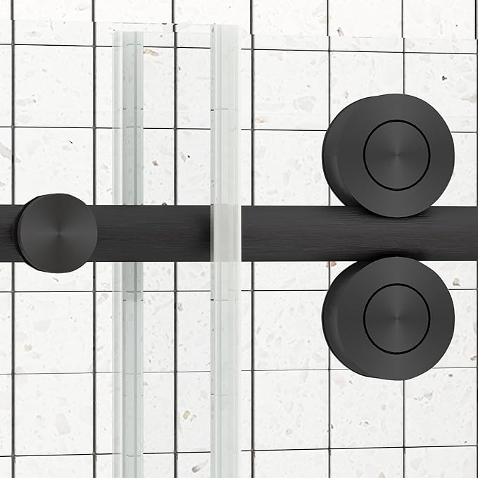 Sunrosa 60" W x 76" H Frameless Shower Door, Sliding Shower Door - Image 5