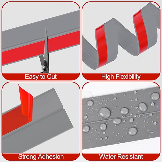 MYFAMIREA Door Weather Stripping 2IN x 20FT Door Draft Stopper Seal Tape - Image 4