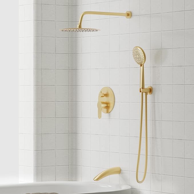 Gabrylly Shower System with Tub Spout, Bathtub Shower Faucet Set with 12" Rain - Image 3
