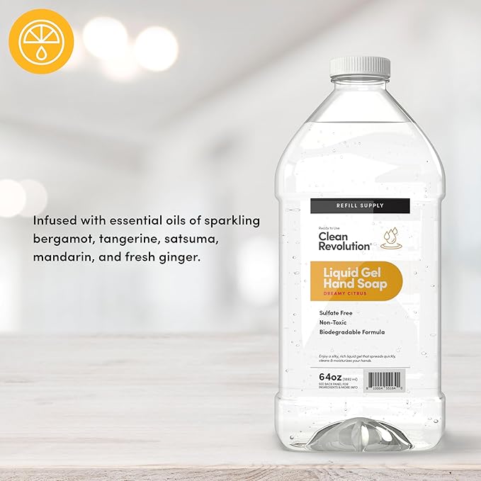 Clean Revolution Liquid Gel Hand Soap, Silky Rich Liquid, Quick Lather - Image 2
