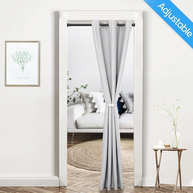 Tension Curtain Rod Black Tension Rod 28 To 48 Inch Spring Curtain Rod Non Slip - Image 5