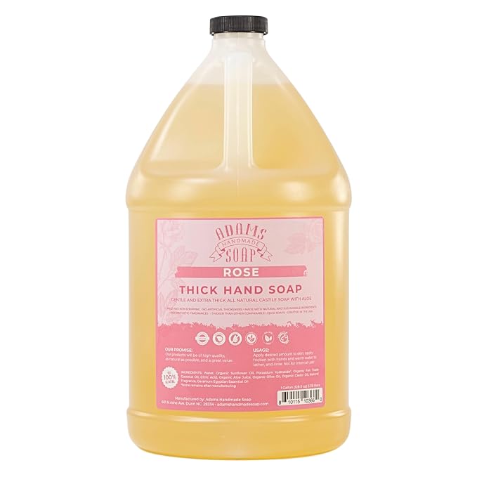 Adams Handmade Soap Thick Organic Castile Liquid Hand Soap 1 Gallon Refill by AdamsHandmadeSoap