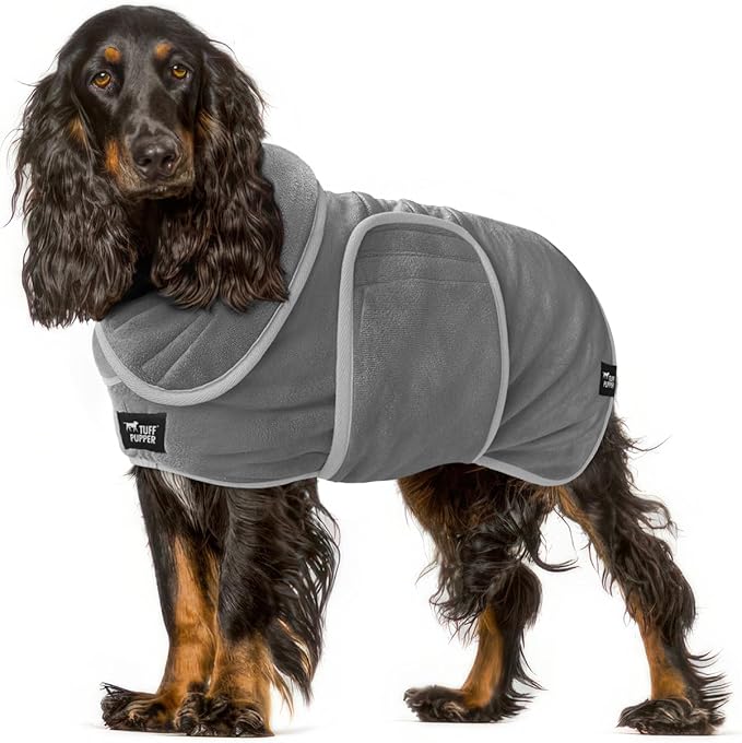Tuff Pupper Fast Drying Dog Bath Robe | 800 GSM Plush Dog Towel by TuffPupper