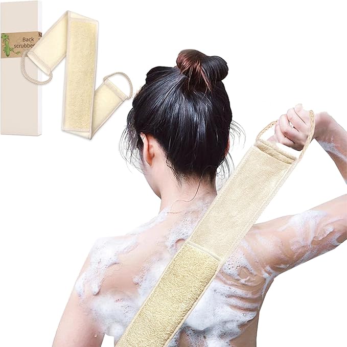 Natural Loofah Back Scrubber for Women, Exfoliating Bath Luffa Sponge Made from by YOTDHUO