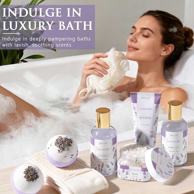 Christmas Birthday Gifts for Women, Lavender Relaxing Spa Gift Baskets for - Image 8