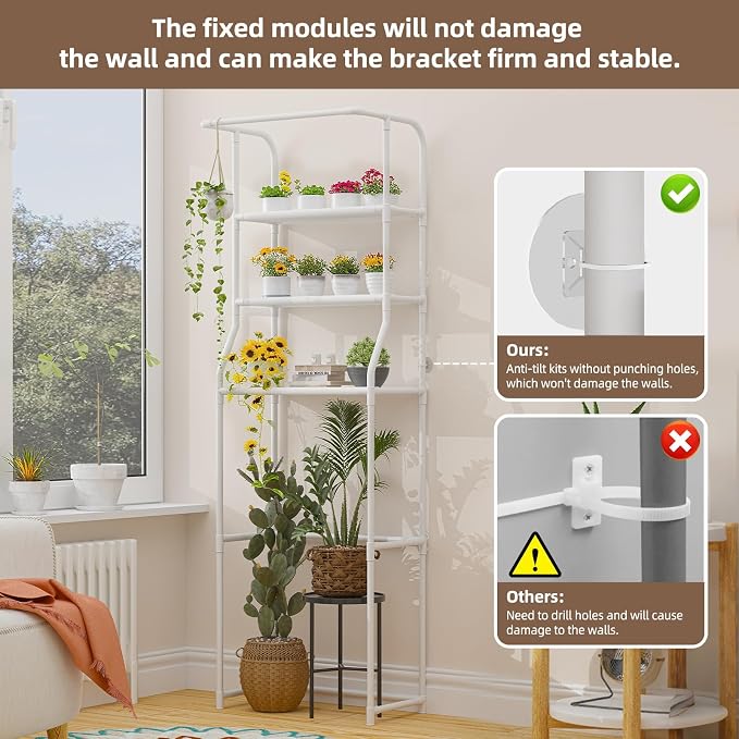 Over The Toilet Storage Shelf, 3-Tier Freestanding Bathroom Organizer - Image 4