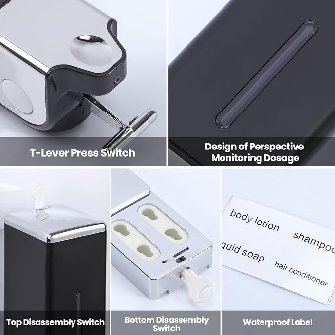 2-in-1 Quadrate Dispensers for The Shower, Shower soap Dispenser, Conditioner - Image 6