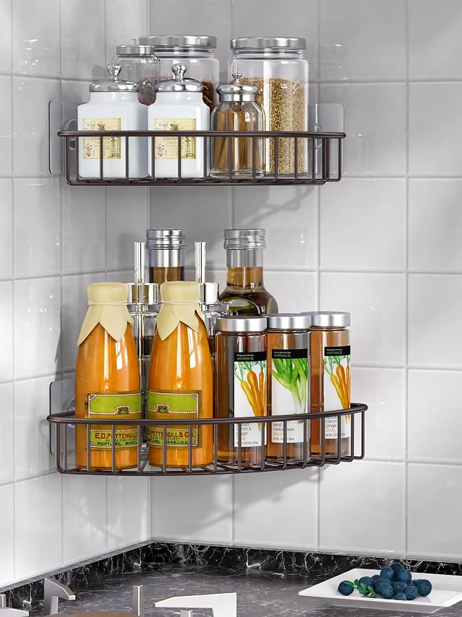 SMARTAKE 2-Pack Corner Shower Caddy, SUS304 Stainless Steel, Wall Mounted - Image 5