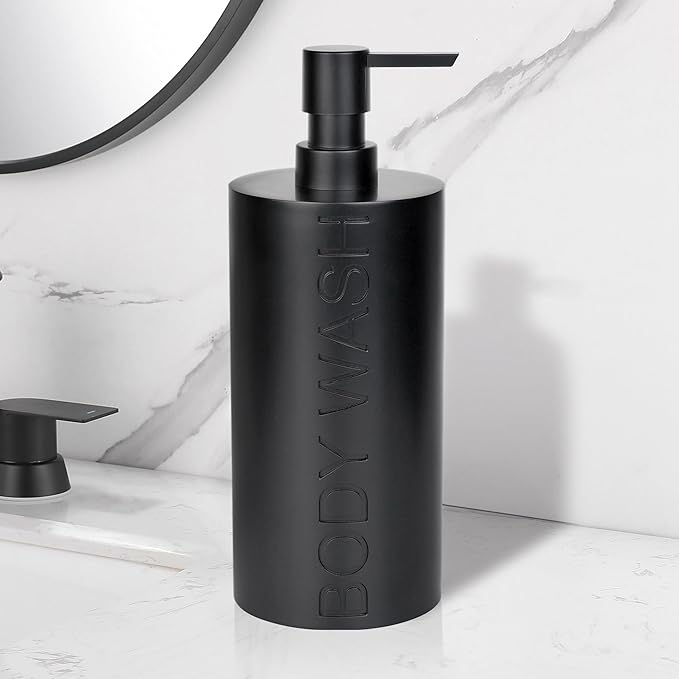 Matte Black Body Wash Dispenser Luxurious Refillable Pump Bottle - Image 9