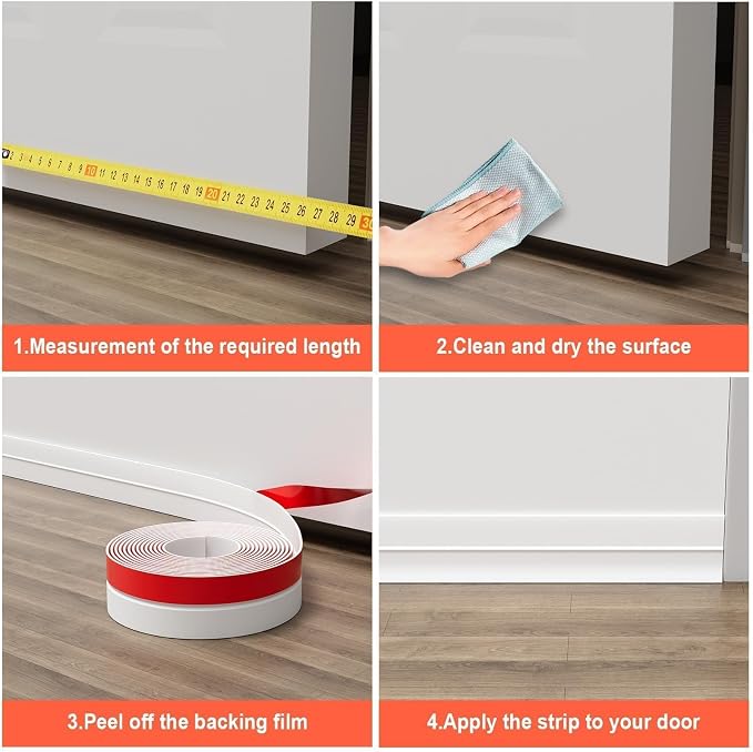 Door Seal Strip for Door Frame, 36ft Silicone Shower Glass Door Seal Strip - Image 6