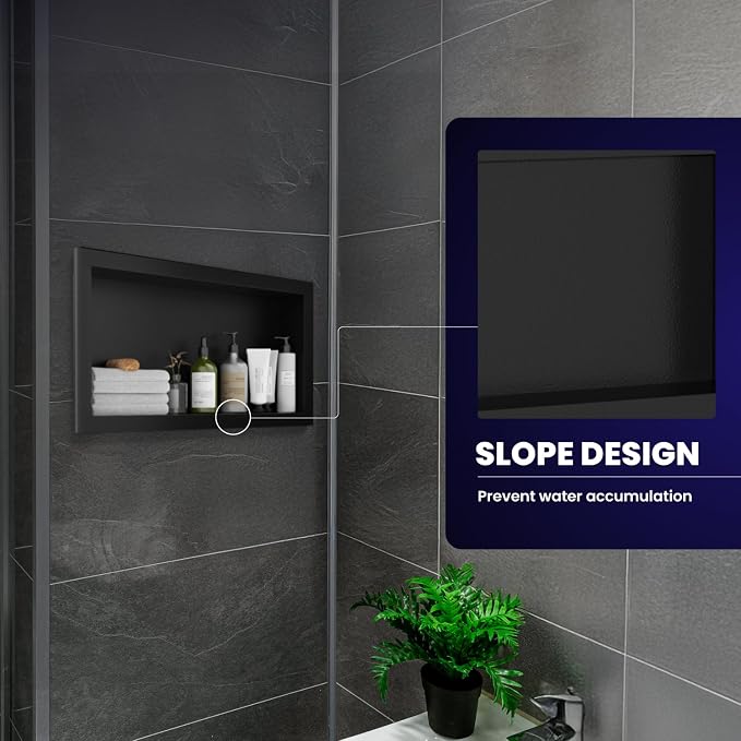 Stainless Steel Shower Niche 12" x 24", Single-Layer Wall Mounted No Tile Needed - Image 5