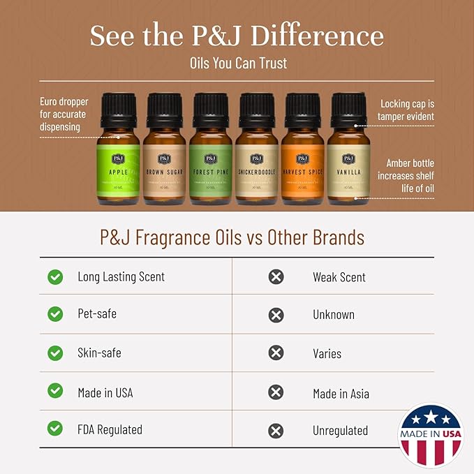 P&J Fragrance Oil Autumn Set | Brown Sugar, Harvest Spice, Forest Pine - Image 3