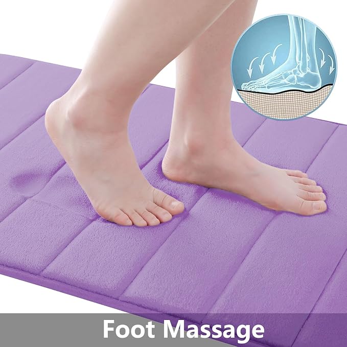 Buganda Memory Foam Bath Mat, Ultra Soft and Non-Slip Bathroom Rugs, Water - Image 2