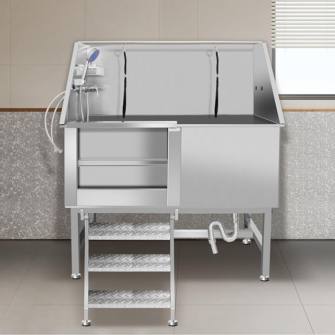Stainless Steel Dog Cat Pet Grooming Bath Tub by RIGMEC