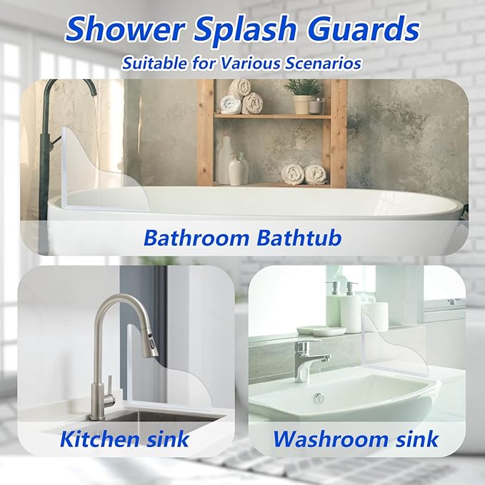 2 Pcs Bathtub Water Guards, Bathroom Shower Splash Guard - Image 7