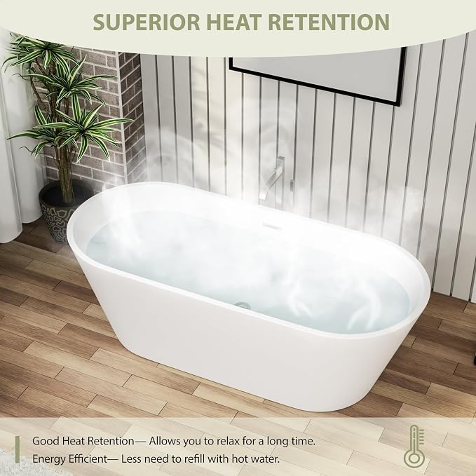 63" Acrylic Freestanding Bathtub - Image 8