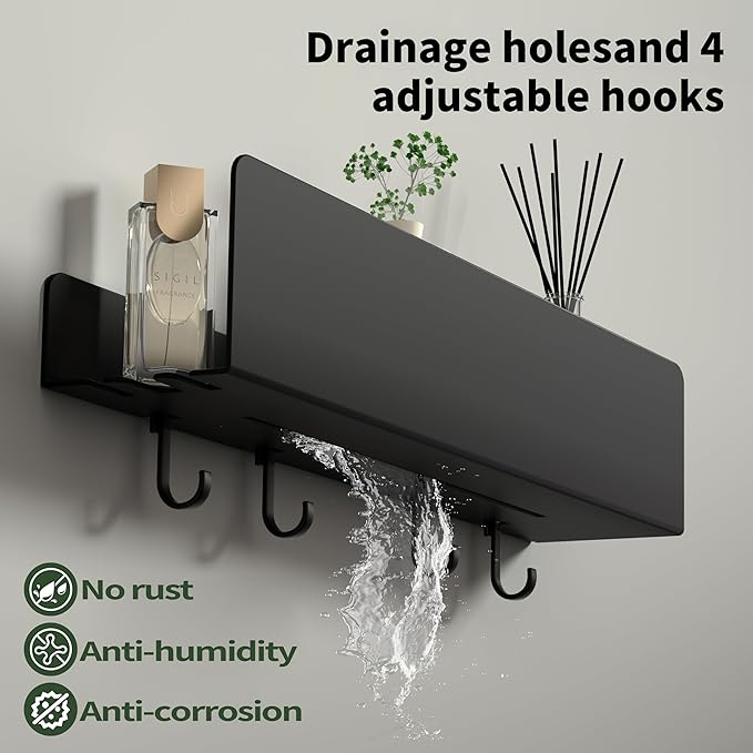 REKITA No Drill Shower Shelf Organizer, 40cm Stainless Steel Bathroom Storage - Image 2