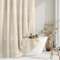 96inch Extra Long Beige Shower Curtain Modern Farmhouse Shower Curtain Bohemian by TURKIO