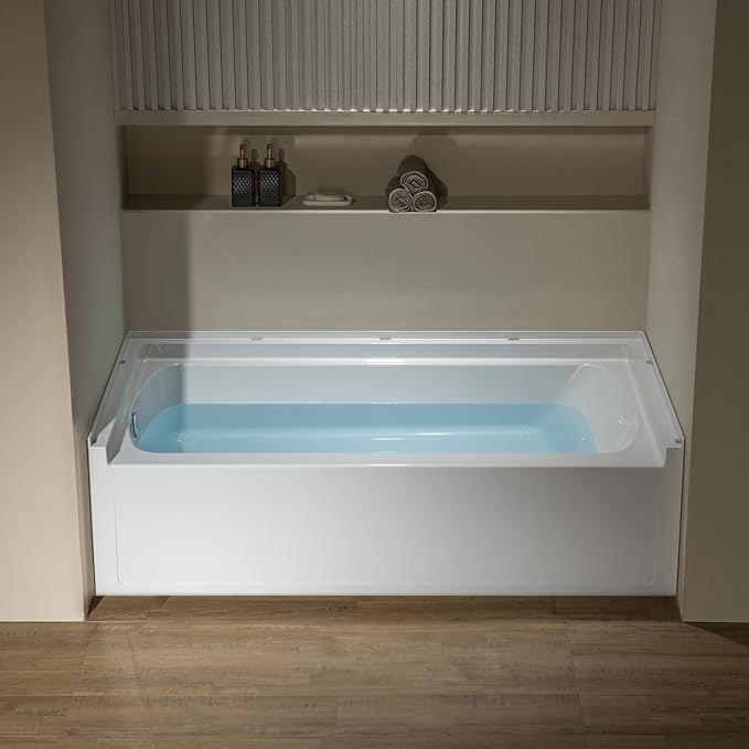 WOODBRIDGE 60” x 32” Alcove Soaking Bathtub in white - Image 15