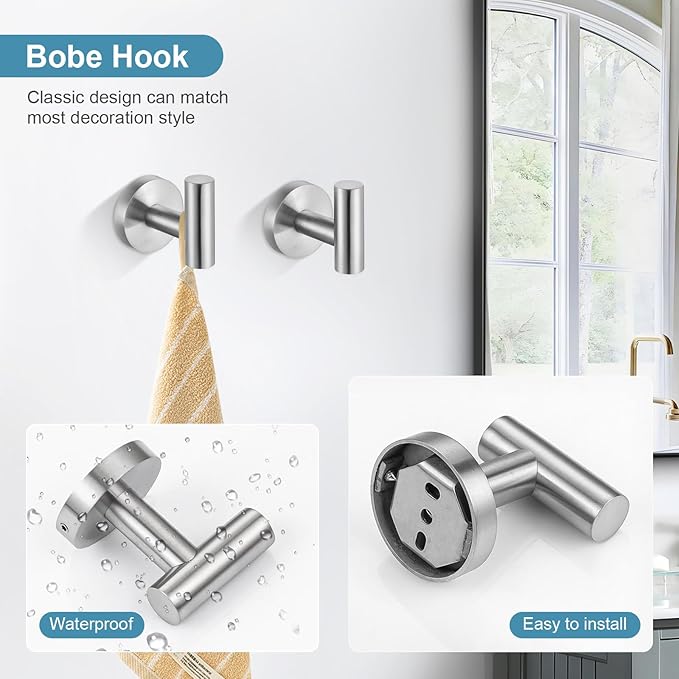 TQKAG Brushed Nickel Bathroom Hardware Accessories Set - Image 3