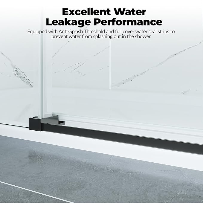 Frameless Shower Door, Adjustable 44"-48" Width x 76" Height, Features 8mm SGCC - Image 6