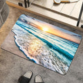 Bath Mat Rug, Sunset on Island Beach Non Slip Quick Dry Super Absorbent Thin by ZHUZHISHAN