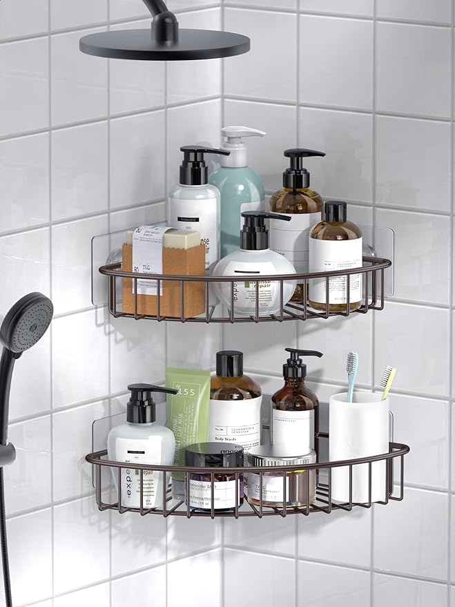 SMARTAKE 2-Pack Corner Shower Caddy, SUS304 Stainless Steel, Wall Mounted - Image 3