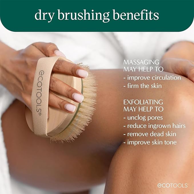 EcoTools Dry Body Brush for Circulation, Dead Skin Removal + Exfoliating Body - Image 2