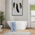 Mocoloo 59" Acrylic Freestanding Bathtub Contemporary Soaking White Bath Tub by MocolooHome