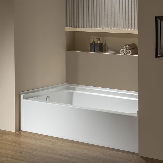 WOODBRIDGE 60” x 32” Alcove Soaking Bathtub in white - Image 9