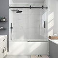Frameless Bathtub Shower Door, 55-60" W x 60" H Sliding Tub Shower Door by EASYWORC
