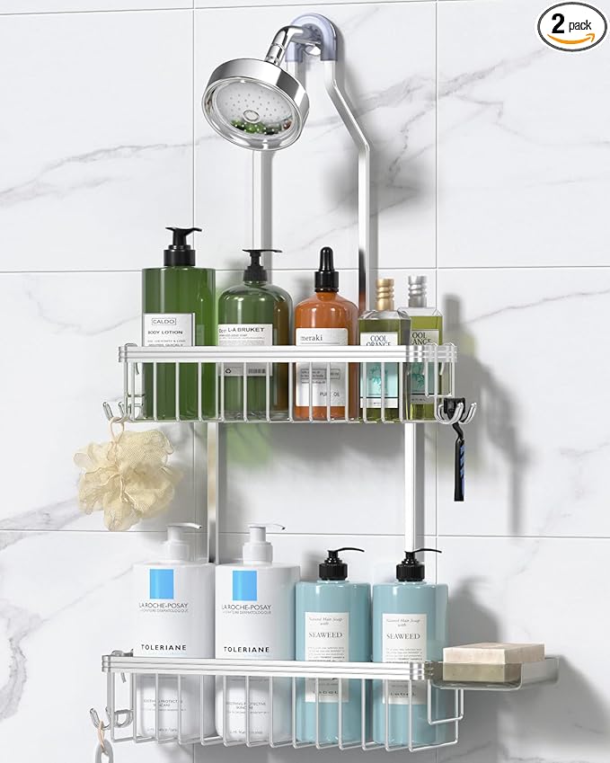 YASONIC Shower Caddy Hanging, Never Rust Shower Organizer Hanging, Aluminum by YASONIC
