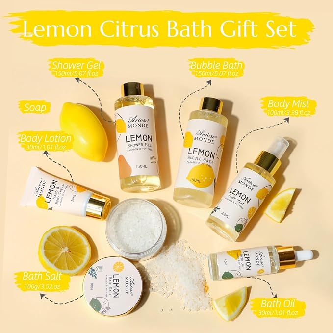 Lemon Scent Bath Spa Gift Box Set - Image 2