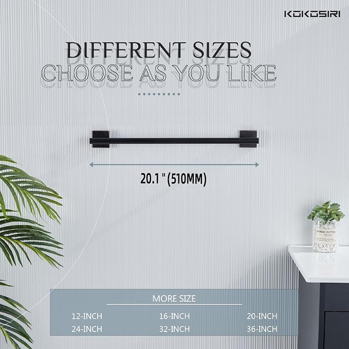 KOKOSIRI Towel Bar Bathroom Towel Holder - Image 3