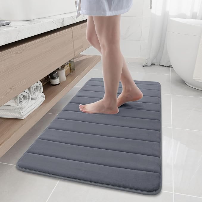 Buganda Memory Foam Bath Mat, Ultra Soft and Non-Slip Bathroom Rugs, Water by Buganda