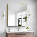 Gold Bathroom Mirror, 30x36 inch Wall Mirror by BONEWEI