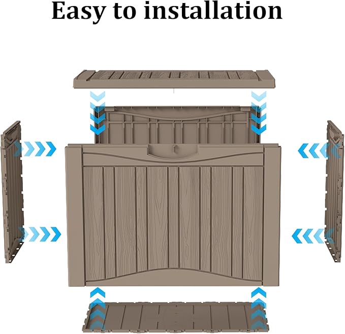 TARKARI 50 Gallon Lockable Resin Deck Box, Waterproof & UV-Resistant Outdoor - Image 9
