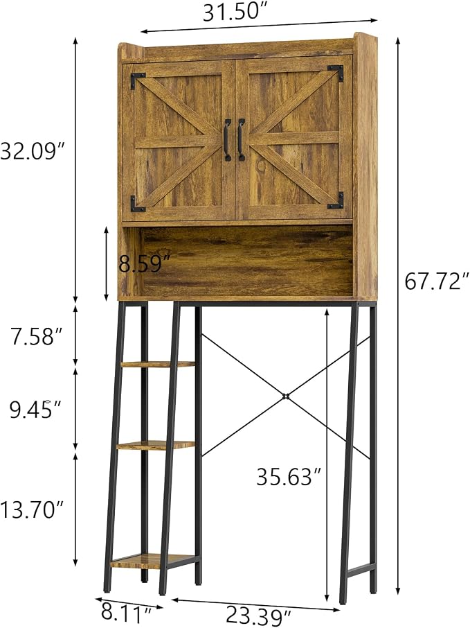 Vabches Over The Toilet Storage Cabinet, Farmhouse Storage Cabinet Over Toilet - Image 2