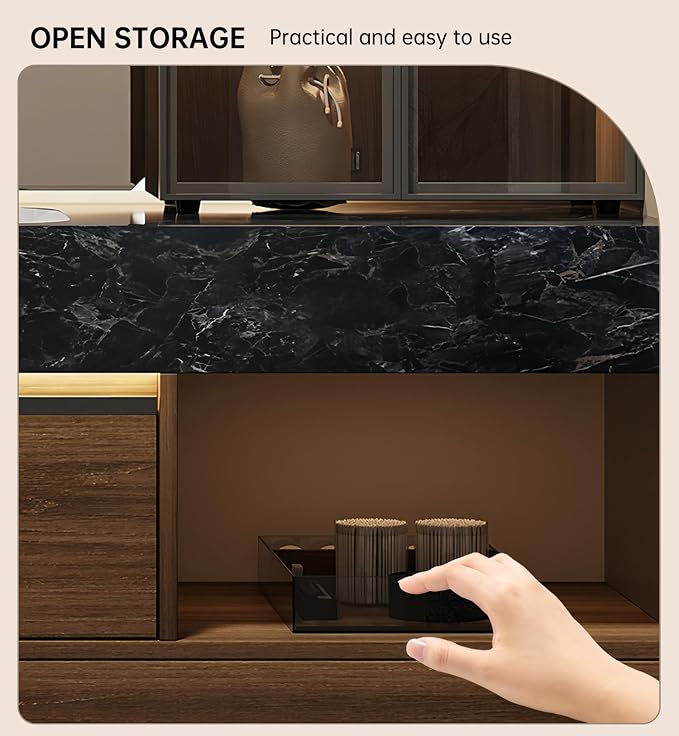 Bathroom Vanity with Sink, Modern Bathroom Vanity with LED Semi-Circle Mirror - Image 8