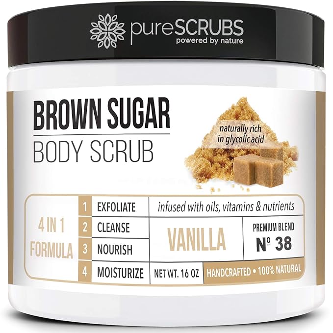 pureSCRUBS Premium Vanilla Brown Sugar Scrub | Face, Feet & Full Body Scrub | by pureSCRUBS