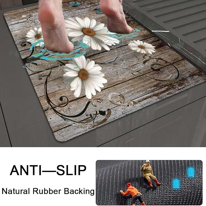 Bath Mat Rug, butterflies Non Slip Quick Dry Super Absorbent Thin Bathroom Rugs - Image 5