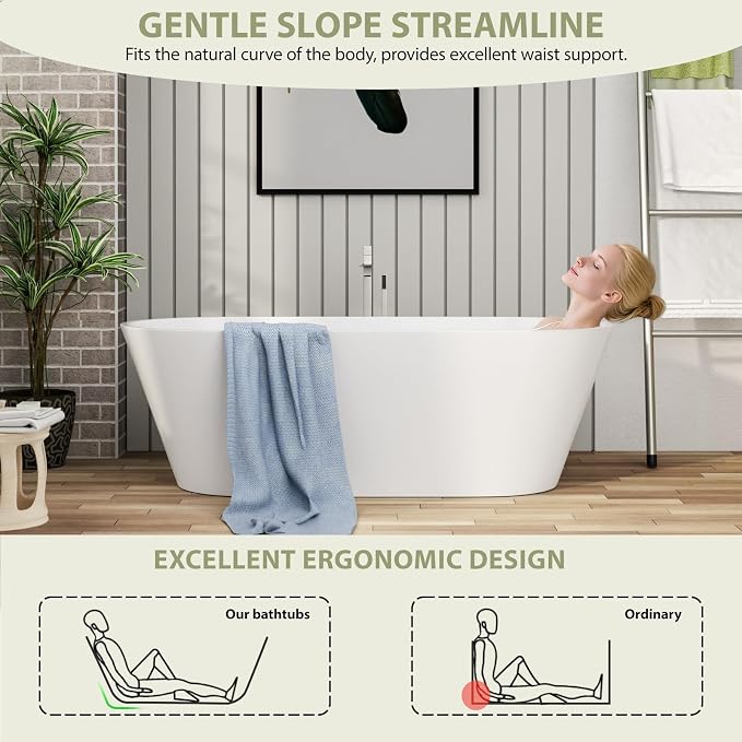 63" Acrylic Freestanding Bathtub - Image 2