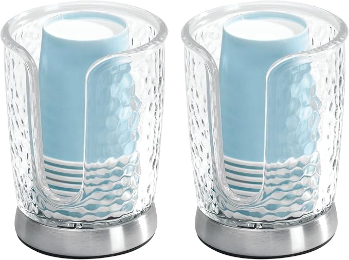 mDesign Plastic/Steel Compact Small Disposable Paper Cup Dispenser Storage - Image 9