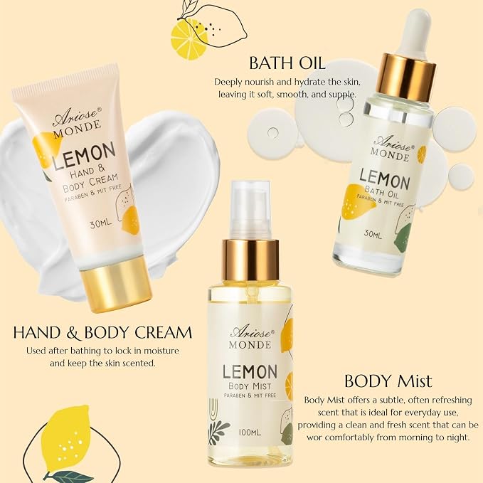 Lemon Scent Bath Spa Gift Box Set - Image 5