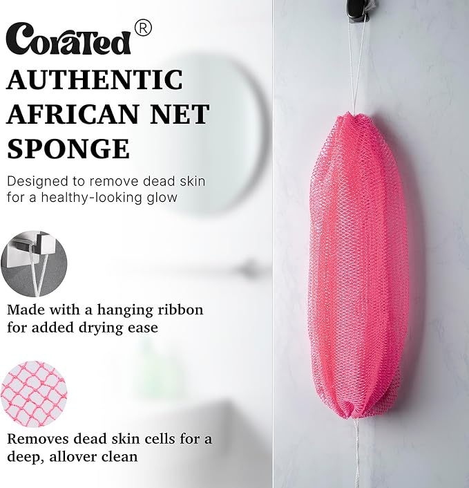 CORATED African Net Sponge Authentic, Shower Loofah Exfoliating Bath Sponge - Image 2